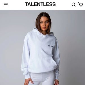 talentless white hoodie womens large